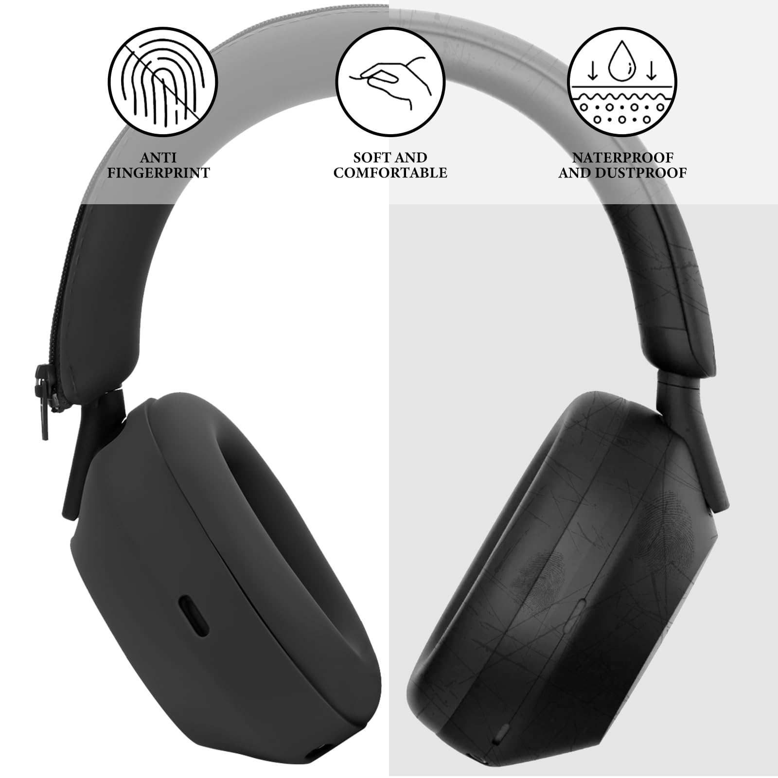 3-in-1 Silicone Protective Cas - Sony Headphone Wh-1000Xm5 评论和价格