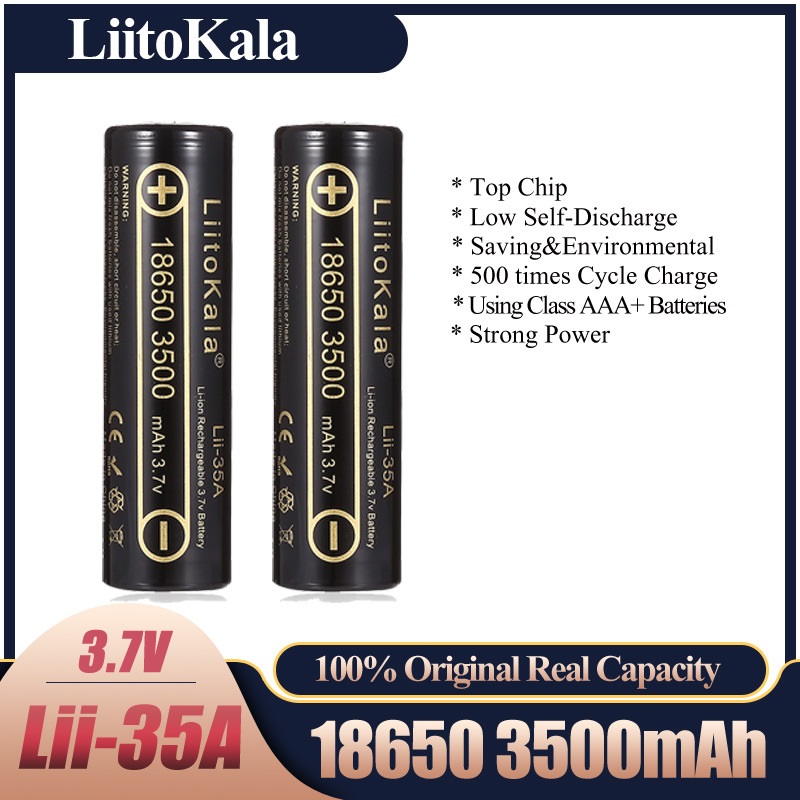 2-10pcs LiitoKala Lii-35A 1865 - Vape Battery 18650 评论和价格