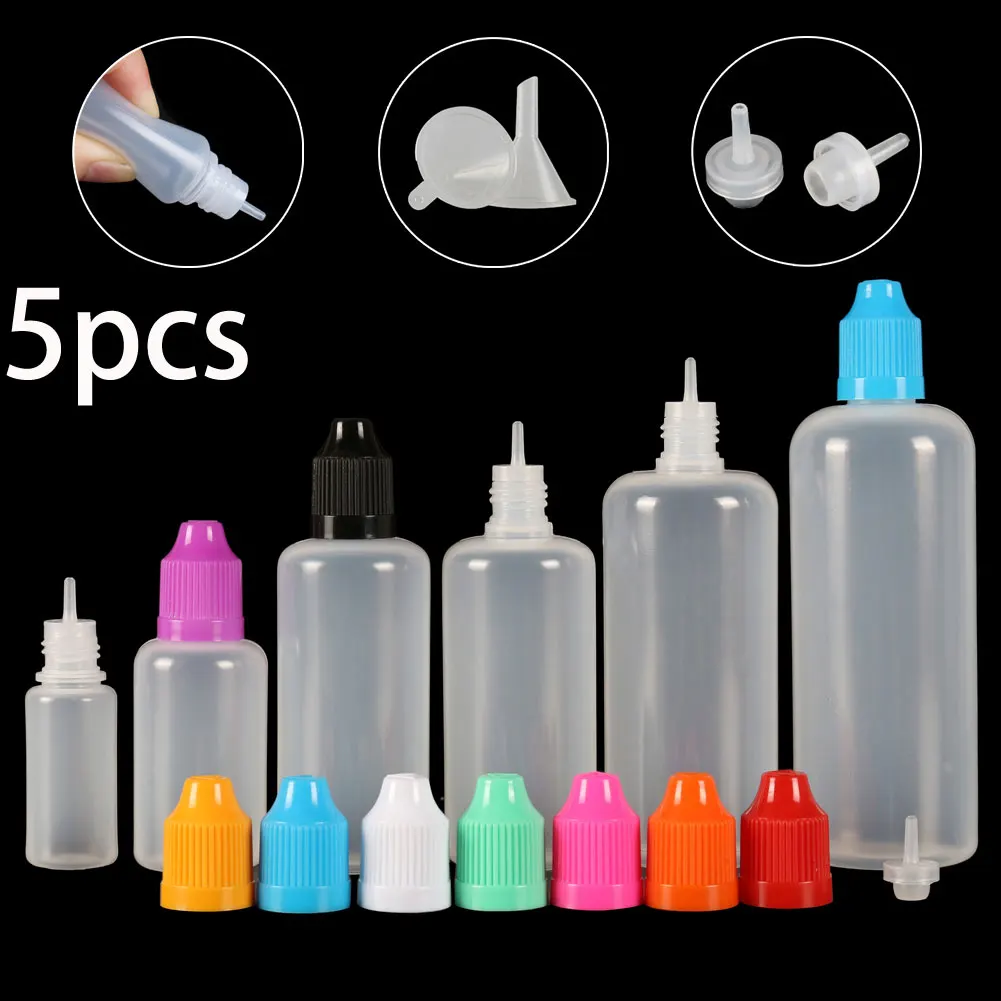5PCS X 5ML-120ML Plastic Dropp - Juice Bottle Dropper 评论和价格
