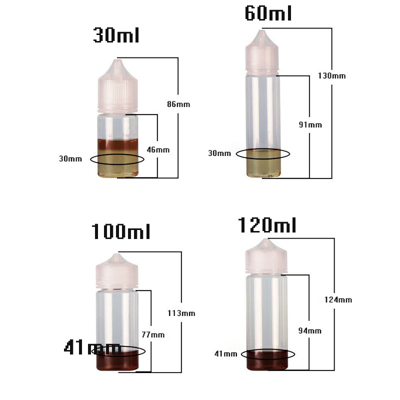 5pcs 30ml/60ml/100ml/120ml Pla - Juice Bottle Dropper 评论和价格