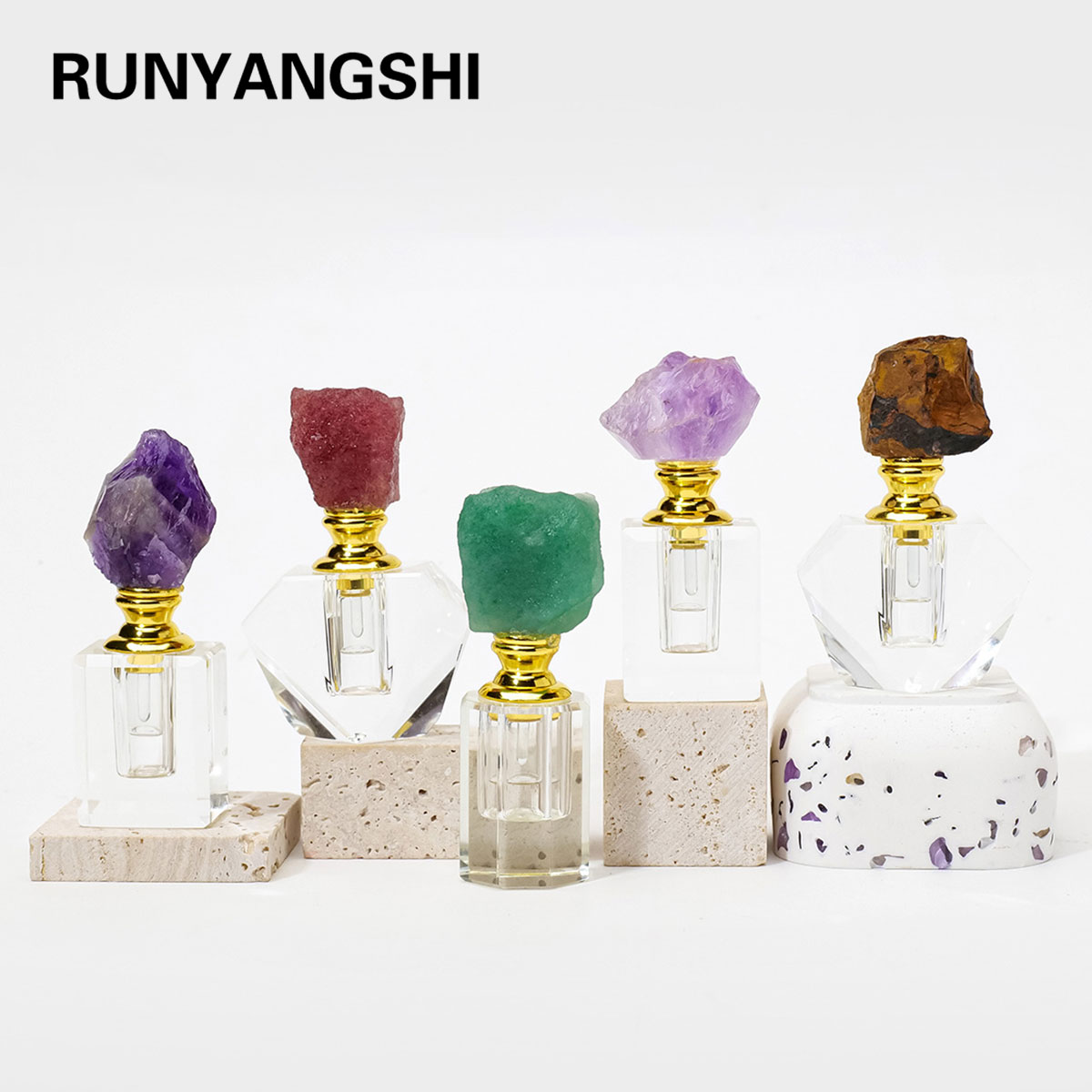 1PC Natural Amethyst Crystal C - Juice Bottle Dropper 评论和价格