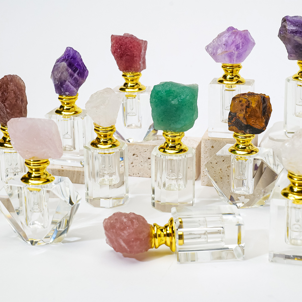 1PC Natural Amethyst Crystal C - Juice Bottle Dropper 评论和价格