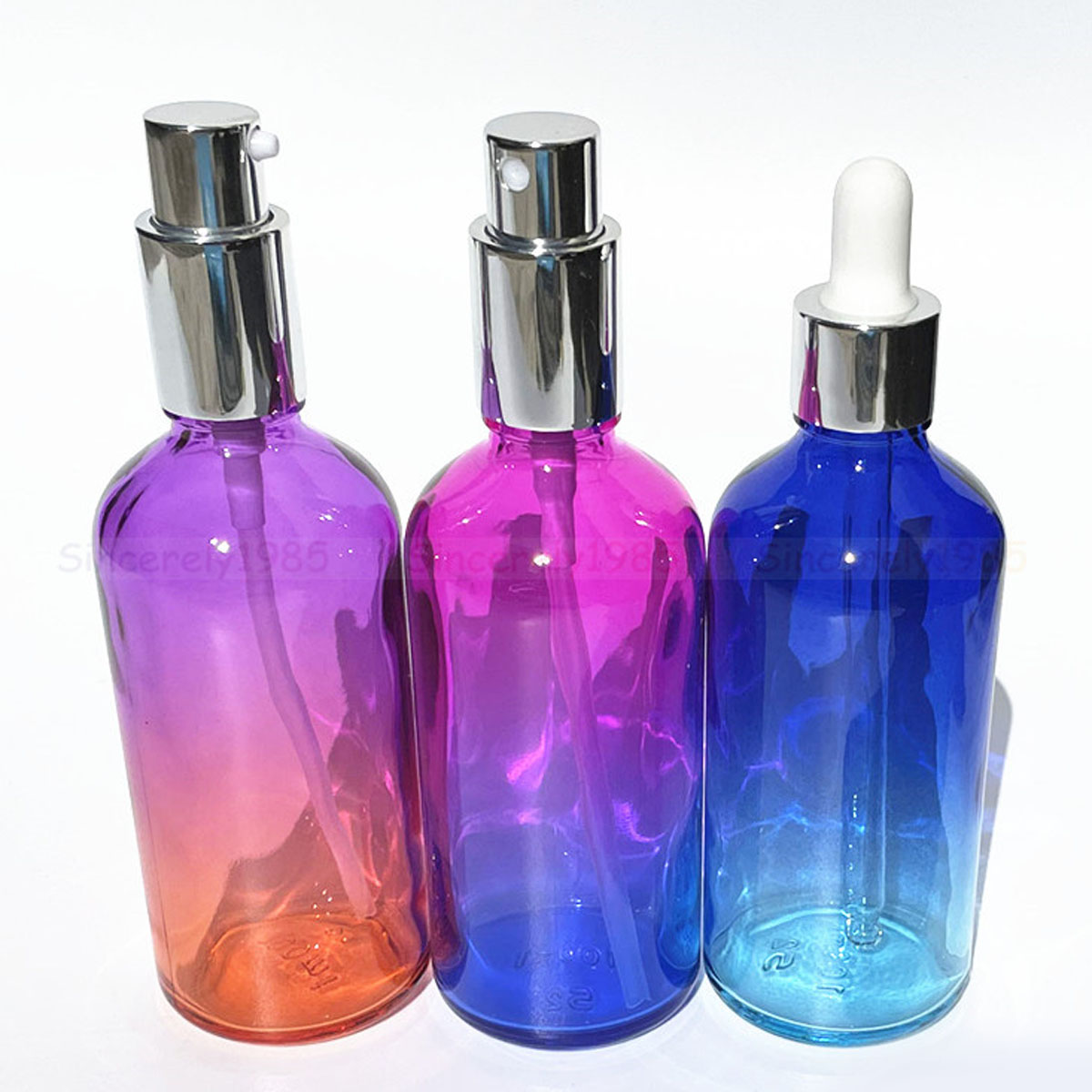 1X 3x 100ml Gradient Color Gla - Juice Bottle Dropper 评论和价格