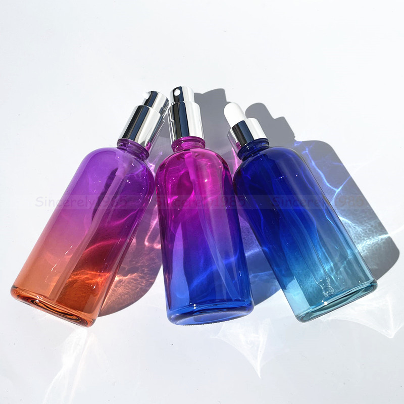 1X 3x 100ml Gradient Color Gla - Juice Bottle Dropper 评论和价格